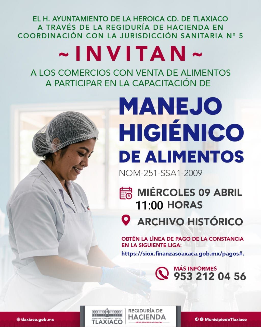 INVITACIÓN A LA “CAPACITACIÓN DE MANEJO HIGIÉNICO DE ALIMENTOS”