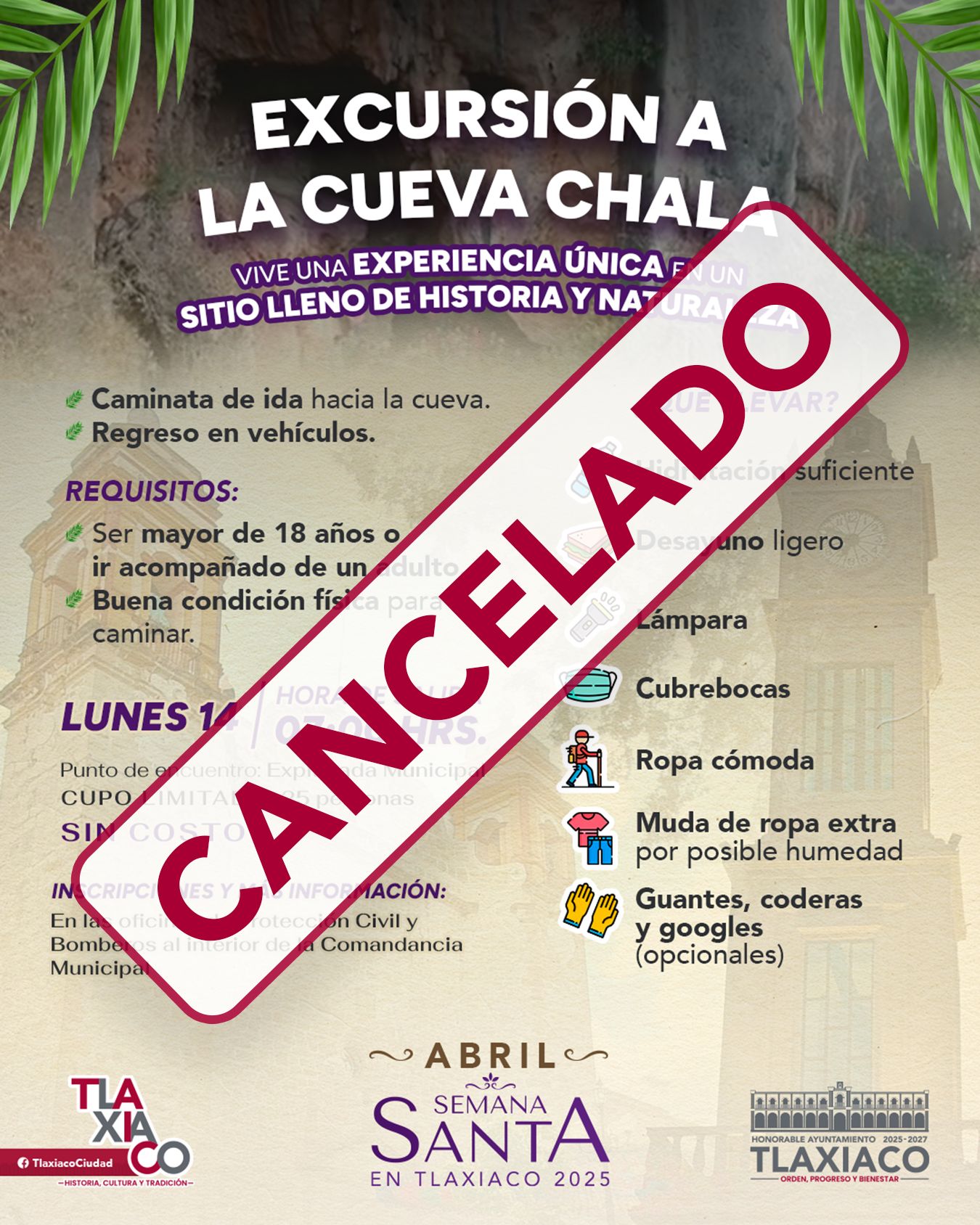 ACTIVIDAD CANCELADA POR CONTINGENCIA