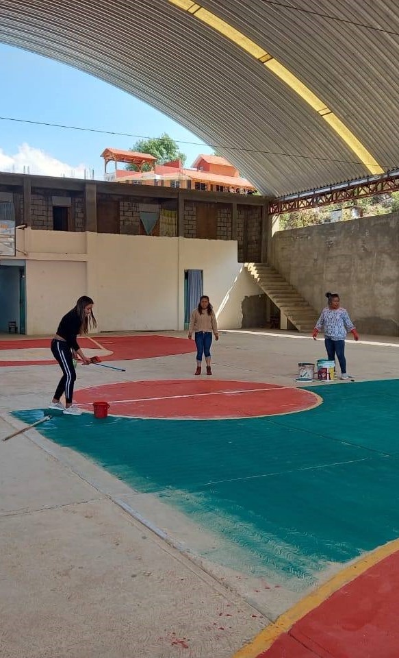 REHABILITACIÓN DE LA PINTURA EN LA CANCHA DE USOS MÚLTIPLES DE LA AGENCIA SAN MIGUEL EL PROGRESO