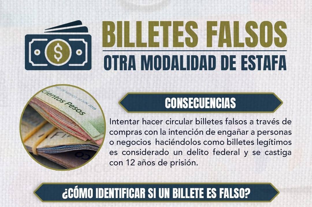 EVITA SER VÍCTIMA DE BILLETES FALSOS: RECOMENDACIONES DE SEGURIDAD PÚBLICA