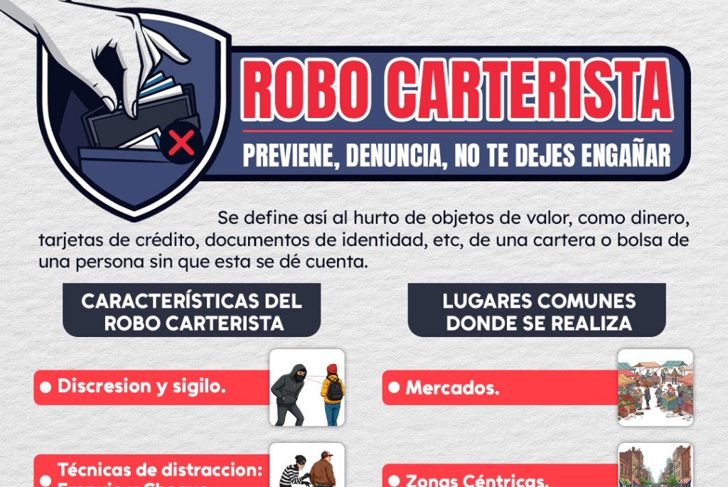 ROBO CARTERISTA: PREVIENE, DENUNCIA, NO TE DEJES ENGAÑAR