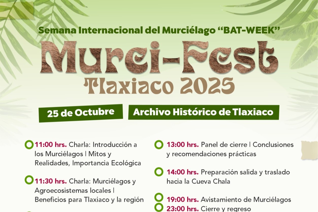 EL H. AYUNTAMIENTO INVITAN A JORNADA DE CONSERVACIÓN Y AVISTAMIENTO DE MURCIÉLAGOS EN TLAXIACO